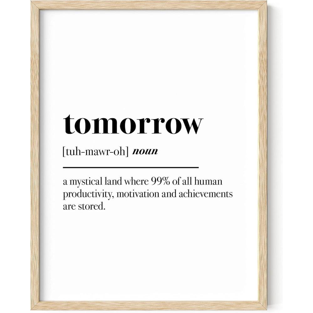 imageHAUS AND HUES Funny Dorm Posters  Quotes Wall Decor for College Dorm Room Motivational Poster Office Decor for Women Cubicle Wall Decor UNFRAMED 12quotx16quotTomorrow