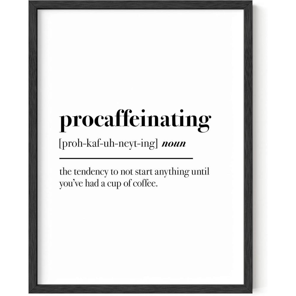 imageHAUS AND HUES Funny Dorm Posters  Quotes Wall Decor for College Dorm Room Motivational Poster Office Decor for Women Cubicle Wall Decor UNFRAMED 12quotx16quotProcaffeinating