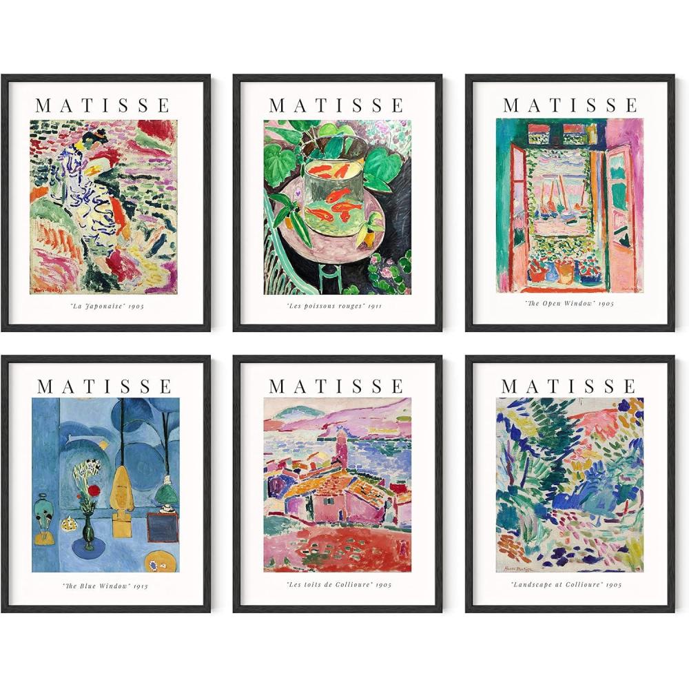 imageHAUS AND HUES Hilma Af Klint Wall Decor  Set of 6 Famous Art Prints Vintage Wall Prints Famous Paintings Wall Art Artist Posters For Room Aesthetic Geometric Wall Print 8x10 UnframedSummer Matisse