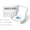 imageHAUS AND HUES Abstract Blue Art  Set of 4 Abstract Art Wall Decor for Living Room Watercolor Prints Wall Art Navy Blue Wall Art Black Frame 11x14Abstract Blue