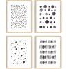 imageHAUS AND HUES Abstract Blue Art  Set of 4 Abstract Art Wall Decor for Living Room Watercolor Prints Wall Art Navy Blue Wall Art Black Frame 11x14Black  White Set of 4