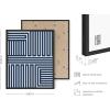 imageHAUS AND HUES Abstract Blue Art  Set of 4 Abstract Art Wall Decor for Living Room Watercolor Prints Wall Art Navy Blue Wall Art Black Frame 11x14Navy Geometric Shapes