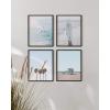 imageHAUS AND HUES Beach Decor and Art Prints  Set of 4 Coastal Wall Art CaliforniaInspired Beach Posters for Home Bathroom or Bedroom Black Frame 11x14Blue
