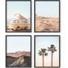 imageHAUS AND HUES Beach Posters  Set of 6 Beach Art Prints Coastal Wall Art Beige Frame 16x20Beige