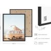 imageHAUS AND HUES Beach Posters  Set of 6 Beach Art Prints Coastal Wall Art Beige Frame 16x20Beige