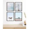 imageHAUS AND HUES Beach Posters  Set of 6 Beach Art Prints Coastal Wall Art Beige Frame 16x20Blue