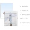 imageHAUS AND HUES Beach Posters  Set of 6 Beach Art Prints Coastal Wall Art Beige Frame 16x20Blue