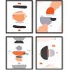 imageHAUS AND HUES Black and White Abstract Wall Art Set of 4  Modern Monochrome Prints Minimalist Wall Decor for Living Room and Home Black Frame 16x20Abstract Horizon