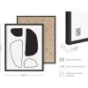 imageHAUS AND HUES Black and White Abstract Wall Art Set of 4  Modern Monochrome Prints Minimalist Wall Decor for Living Room and Home Black Frame 16x20BW Modern Shapes Set of 4