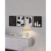 imageHAUS AND HUES Black and White Abstract Wall Art Set of 4  Modern Monochrome Prints Minimalist Wall Decor for Living Room and Home Black Frame 16x20BW Modern Shapes Set of 4