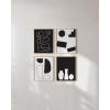 imageHAUS AND HUES Black and White Abstract Wall Art Set of 4  Modern Monochrome Prints Minimalist Wall Decor for Living Room and Home Black Frame 16x20BW Modern Shapes Set of 4