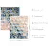 imageHAUS AND HUES Blue Abstract Wall Art  Set of 4 Watercolor Prints Abstract Blue Art Abstract Wall Art with Frame Abstract Art Wall Decor Watercolor Art Prints Black Frame 16x20Geometric