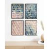 imageHAUS AND HUES Blue Abstract Wall Art  Set of 4 Watercolor Prints Abstract Blue Art Abstract Wall Art with Frame Abstract Art Wall Decor Watercolor Art Prints Black Frame 16x20Geometric