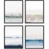 imageHAUS AND HUES Blue Abstract Wall Art  Set of 4 Watercolor Prints Abstract Blue Art Abstract Wall Art with Frame Abstract Art Wall Decor Watercolor Art Prints Black Frame 16x20Multi Watercolor