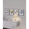 imageHAUS AND HUES Blue Abstract Wall Art  Set of 4 Watercolor Prints Abstract Blue Art Abstract Wall Art with Frame Abstract Art Wall Decor Watercolor Art Prints Black Frame 16x20Abstract Circles