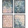 imageHAUS AND HUES Blue Abstract Wall Art  Set of 4 Watercolor Prints Abstract Blue Art Abstract Wall Art with Frame Abstract Art Wall Decor Watercolor Art Prints Black Frame 16x20Geometric