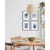 imageHAUS AND HUES Blue Abstract Wall Art Set of 4  Navy Blue Wall Decor Blue and White Art Prints Aesthetic Blue Posters for Room Modern Abstract Art Black Frame 16x20Abstract Blue