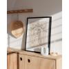 imageHAUS AND HUES Dove of Peace Picasso Wall Art  Pablo Picasso Line Drawing Artwork Modern Dove Poster Classic Print for Living Room Kitchen and Office Walls Beige Frame 16x20Picasso Woman