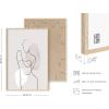 imageHAUS AND HUES Fashion Wall Art Set  Glam Purple Decor Designer Aesthetic Prints for Bedroom Black Frame 24x36 Set of 3Gray Line Art