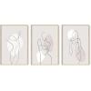 imageHAUS AND HUES Fashion Wall Art Set  Glam Purple Decor Designer Aesthetic Prints for Bedroom Black Frame 24x36 Set of 3Gray Line Art