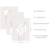 imageHAUS AND HUES Fashion Wall Art Set  Glam Purple Decor Designer Aesthetic Prints for Bedroom Black Frame 24x36 Set of 3Gray Line Art