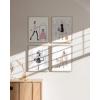 imageHAUS AND HUES Glam Luxury Sketch Daisy Jones Wall Art Set of 4 Unframed 16x20 Linen Art Prints for BedroomFashion Sketches