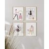 imageHAUS AND HUES Glam Luxury Sketch Daisy Jones Wall Art Set of 4 Unframed 16x20 Linen Art Prints for BedroomFashion Sketches