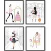 imageHAUS AND HUES Glam Luxury Sketch Daisy Jones Wall Art Set of 4 Unframed 16x20 Linen Art Prints for BedroomFashion Sketches