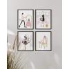 imageHAUS AND HUES Glam Luxury Sketch Daisy Jones Wall Art Set of 4 Unframed 16x20 Linen Art Prints for BedroomFashion Sketches