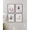 imageHAUS AND HUES Glam Luxury Sketch Daisy Jones Wall Art Set of 4 Unframed 16x20 Linen Art Prints for BedroomFashion Sketches