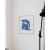 imageHAUS AND HUES Henri Matisse Wall Art Exhibition Poster  Matisse Paper Cutouts Abstract Wall Art Aesthetic Modern Poster Colorful Matisse Cutout Flower Beige Frame 16x20Blue Nude