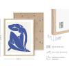 imageHAUS AND HUES Henri Matisse Wall Art Exhibition Poster  Matisse Paper Cutouts Abstract Wall Art Aesthetic Modern Poster Colorful Matisse Cutout Flower Beige Frame 16x20Blue Nude