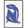 imageHAUS AND HUES Henri Matisse Wall Art Exhibition Poster  Matisse Paper Cutouts Abstract Wall Art Aesthetic Modern Poster Colorful Matisse Cutout Flower Beige Frame 16x20Blue Nude
