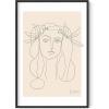 imageHAUS AND HUES Picasso Abstract Woman Wall Art  Minimalist Line Art Aesthetic Line Art Picasso Woman Face Poster for Living Room Dorm Room and Office Interiors Black Frame 24x36Picasso Woman