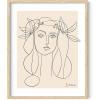 imageHAUS AND HUES Picasso Abstract Woman Wall Art  Minimalist Line Art Aesthetic Line Art Picasso Woman Face Poster for Living Room Dorm Room and Office Interiors Black Frame 24x36Picasso Woman