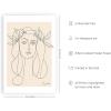imageHAUS AND HUES Picasso Abstract Woman Wall Art  Minimalist Line Art Aesthetic Line Art Picasso Woman Face Poster for Living Room Dorm Room and Office Interiors Black Frame 24x36Picasso Woman