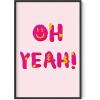 imageHAUS AND HUES Pink Posters Preppy Poster  Pink Posters for Room Aesthetic Preppy Paintings Dorm Wall Art for College Girls Cutesy Wall Decor Beige Frame 12x16Pink Oh Yeah