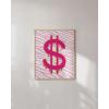imageHAUS AND HUES Pink Posters Preppy Poster  Pink Posters for Room Aesthetic Preppy Paintings Dorm Wall Art for College Girls Cutesy Wall Decor Beige Frame 12x16Glam Money Sign