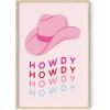 imageHAUS AND HUES Pink Posters Preppy Poster  Pink Posters for Room Aesthetic Preppy Paintings Dorm Wall Art for College Girls Cutesy Wall Decor Beige Frame 12x16Glam Cowgirl Hat