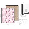 imageHAUS AND HUES Pink Posters Preppy Poster  Pink Posters for Room Aesthetic Preppy Paintings Dorm Wall Art for College Girls Cutesy Wall Decor Beige Frame 12x16Preppy Lightning Bolts