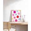 imageHAUS AND HUES Pink Posters Preppy Poster  Pink Posters for Room Aesthetic Preppy Paintings Dorm Wall Art for College Girls Cutesy Wall Decor Beige Frame 12x16Preppy Smileys