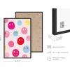 imageHAUS AND HUES Pink Posters Preppy Poster  Pink Posters for Room Aesthetic Preppy Paintings Dorm Wall Art for College Girls Cutesy Wall Decor Beige Frame 12x16Preppy Smileys