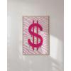 imageHAUS AND HUES Pink Posters Preppy Poster  Pink Posters for Room Aesthetic Preppy Paintings Dorm Wall Art for College Girls Cutesy Wall Decor Beige Frame 12x16Glam Money Sign