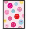 imageHAUS AND HUES Pink Posters Preppy Poster  Pink Posters for Room Aesthetic Preppy Paintings Dorm Wall Art for College Girls Cutesy Wall Decor Beige Frame 12x16Preppy Smileys