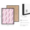 imageHAUS AND HUES Pink Posters Preppy Poster  Pink Posters for Room Aesthetic Preppy Paintings Dorm Wall Art for College Girls Cutesy Wall Decor Beige Frame 12x16Preppy Lightning Bolts