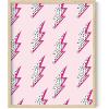 imageHAUS AND HUES Pink Posters Preppy Poster  Pink Posters for Room Aesthetic Preppy Paintings Dorm Wall Art for College Girls Cutesy Wall Decor Beige Frame 12x16Preppy Lightning Bolts