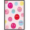 imageHAUS AND HUES Pink Posters Preppy Poster  Pink Posters for Room Aesthetic Preppy Paintings Dorm Wall Art for College Girls Cutesy Wall Decor Beige Frame 12x16Preppy Smileys