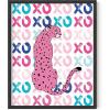imageHAUS AND HUES Pink Posters Preppy Poster  Pink Posters for Room Aesthetic Preppy Paintings Dorm Wall Art for College Girls Cutesy Wall Decor Beige Frame 12x16Preppy Cheetah