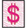 imageHAUS AND HUES Pink Posters Preppy Poster  Pink Posters for Room Aesthetic Preppy Paintings Dorm Wall Art for College Girls Cutesy Wall Decor Beige Frame 12x16Glam Money Sign
