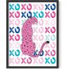 imageHAUS AND HUES Pink Posters Preppy Poster  Pink Posters for Room Aesthetic Preppy Paintings Dorm Wall Art for College Girls Cutesy Wall Decor Beige Frame 12x16Preppy Cheetah